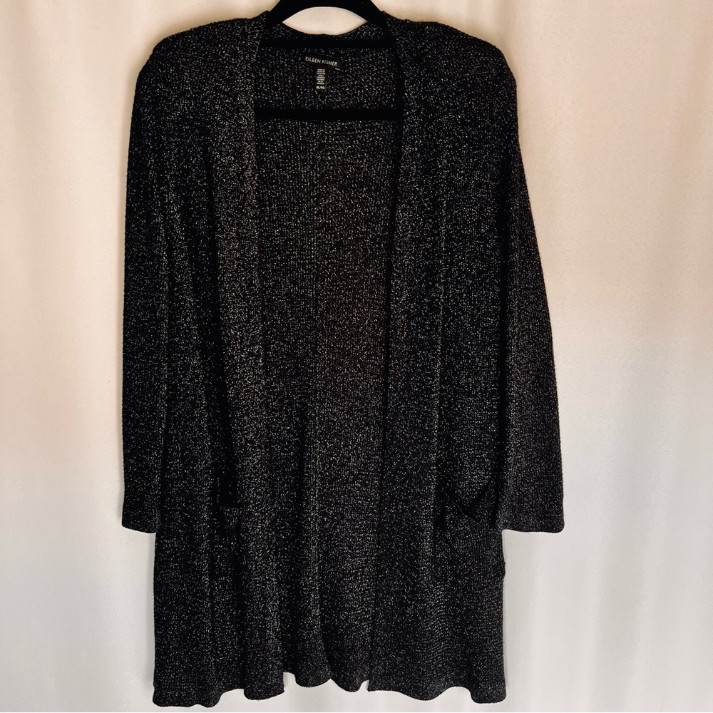 Women's Black Open Front Sweater